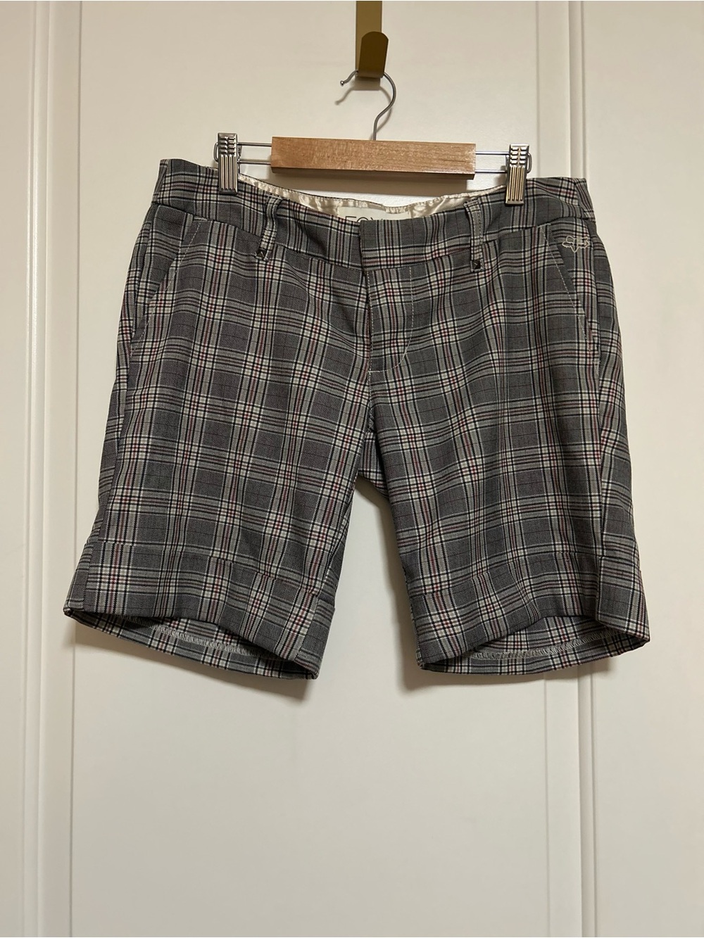 🦊🛵Vintage Y2K Fox Girls Low waist Bermuda Mid Thigh Plaid Shorts🛵🦊